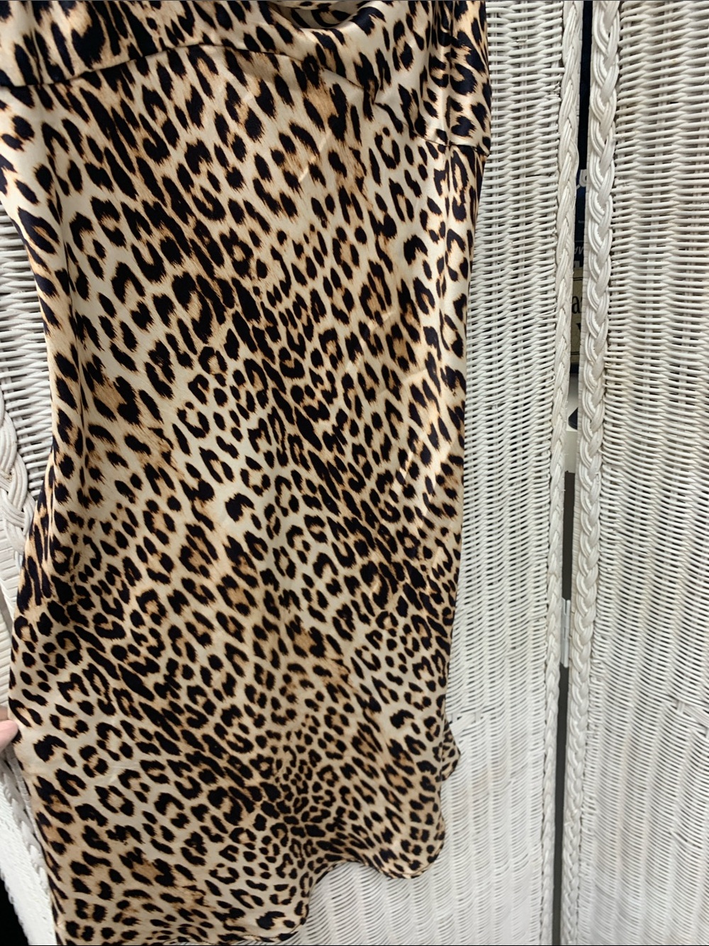 Leopard Print 100 percent silk Mini Dress in Beige/Black - Picture 4 of 6